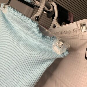 Blue & White Bodysuit